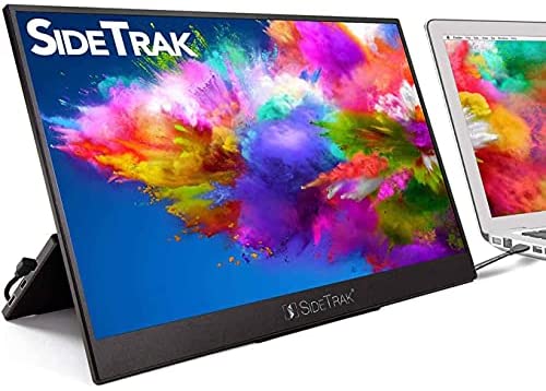 SideTrak Solo Portable Monitor 15.8” FHD 1080P LED Anti-Glare IPS Screen | Compatible with Mac, PC & Chrome | Powered by USB or HDMI | Built-in DisplayPort, Stand, Speakers, & HDR